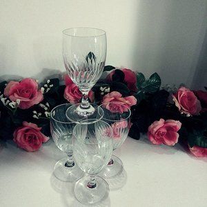 Crystal Etched Cordial Glasses, Aperitif Glasses